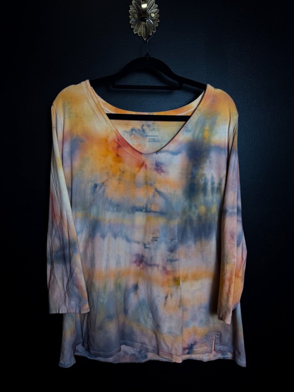 J.Jill Tie Dyed 3/4 Sleeve Top